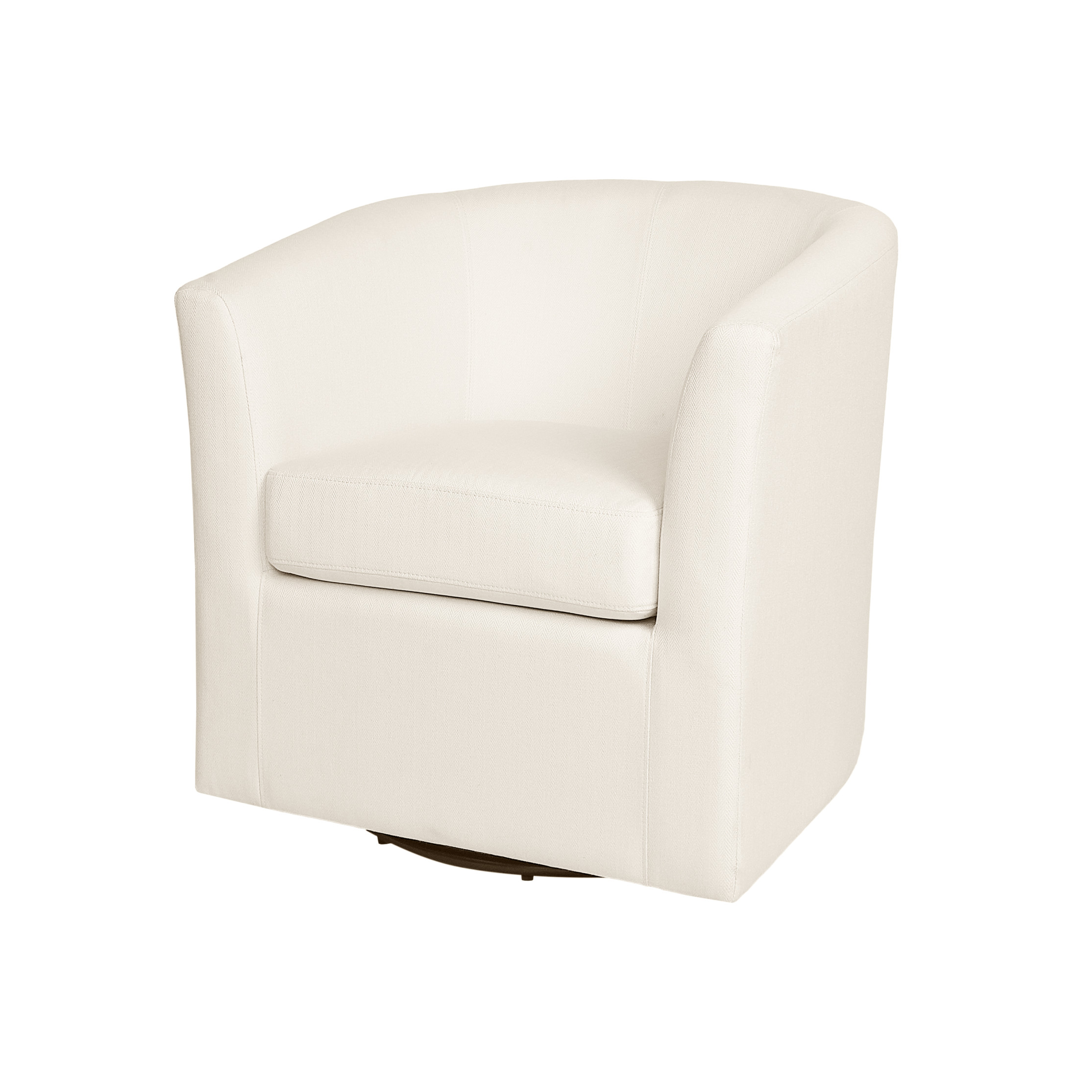 Contemporary Barrel Swivel Accent Chair, White