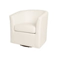 thumbnail image 2 of Contemporary Barrel Swivel Accent Chair, White, 2 of 8