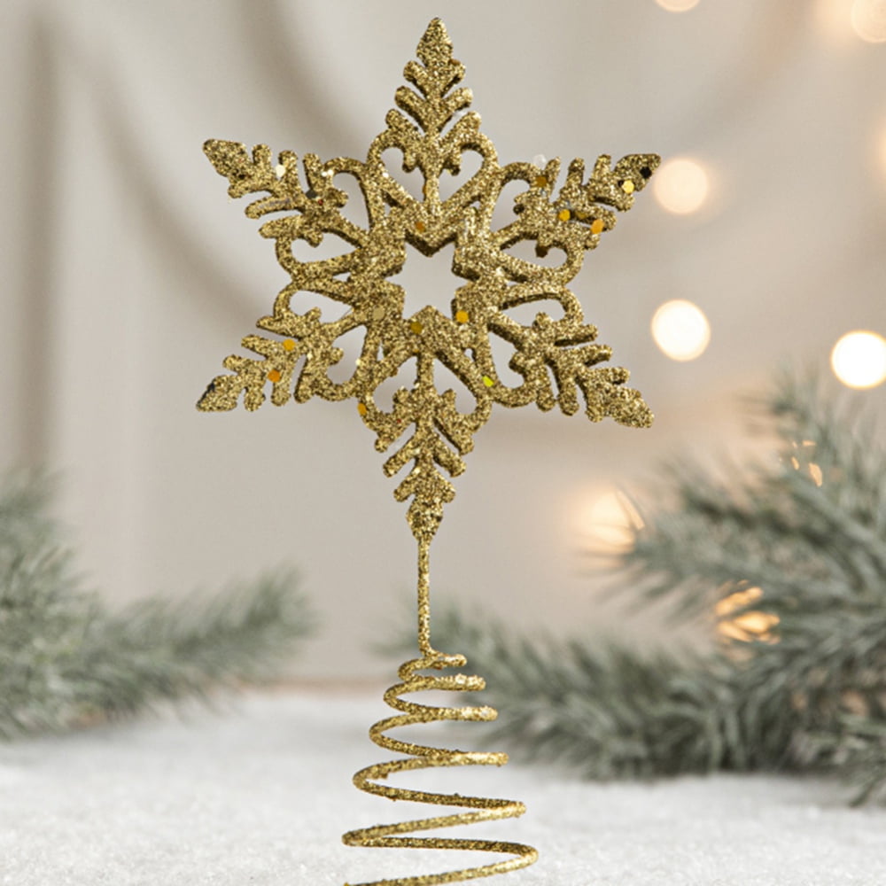 Christmas Tree Topper, Star Tree Topper Plug in Glitter Gold Star