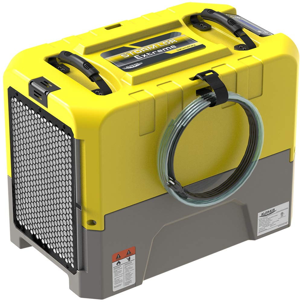 ALORAIR 180 PPD Commercial dehumidifiers with Pump Drain Hose, LGR Dehumidifiers for Basement Warehouse & Job Sites, Crawl Space Dehumidifier for Water Damage Restore, 5-Year-Limited Warranty, Yellow