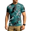 thumbnail image 3 of Workout Shirts for Men Camo Print Quick Dry Gym Moisture Wicking Short Sleeve T-Shirts for Running Athletic Casual, 3 of 7