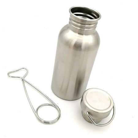 

YLLSF Outdoor Camping Stainless Steel Water Bottle Cup With Hanging Hook Wild Survival
