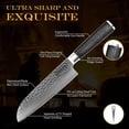 thumbnail image 3 of Qulajoy Santoku Knife 7 Inch - Ultra Sharp Japanese 67 Layers Damascus VG-10 Steel Core - Professional Hammered Chef Knife, 3 of 6