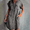 Gray, variant on Floenr Womens Plus Size Maxi Dress,Casual Crewneck Batwing Short Sleeve Plain Summer Dresses,Loose Round Neck Midi Length Mini Dress