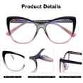 thumbnail image 3 of FEISEDY Trendy Cateye TR90 Blue Light Blocking Spring Hinges Computer Glasses Women B2676, 3 of 6