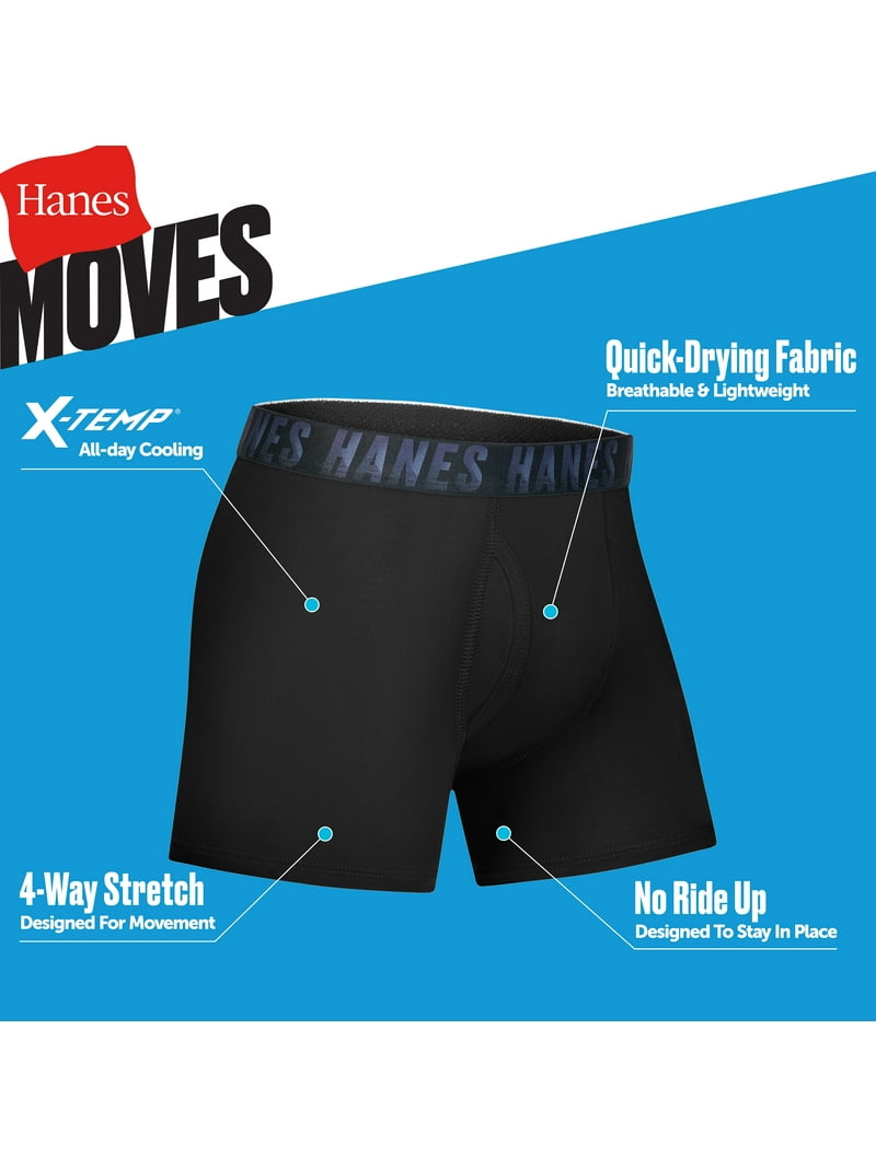 Hanes Moves Boys' Performance Stretch Boxer Brief Underwear, 5