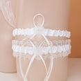 thumbnail image 2 of Zhengup Lace Wedding Bridal Garters Elastic Adjustable Wedding Bridal Leg Garter Belt Leg Ring with Bowknot, Set of 2, 2 of 3