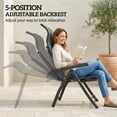 thumbnail image 4 of Outsunny Chaises de Patio Pliantes, Fauteuil Inclinable d'Extérieur avec Repose-Pieds, Gris Foncé, 4 of 10
