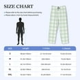 thumbnail image 2 of Mens Pajama Pants - Soft Sleep & Lounge Pants for Men, Light green white Checkered Cuteness Casual PJ Bottoms Pants with Pockets, 2 of 5