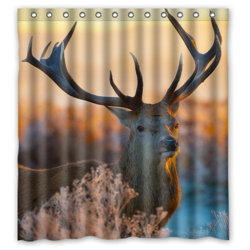 YUSDECOR Cute Frozen Reindeer Shower Curtain Polyester Fabric Bathroom Shower Curtain 60x72 inches