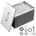 thumbnail image 1 of VEVOR - Hielera empotrable de acero inoxidable de 22" de largo x 17" de ancho x 12" de alto, contenedor de hielo comercial con tapa, barra de hielo para cocina al aire libre de 40 qt, 1 of 9