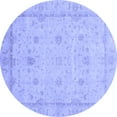 thumbnail image 1 of Ahgly Company Indoor Round Oriental Blue Traditional Area Rugs, 4' Round, 1 of 4