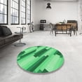 thumbnail image 3 of Ahgly Company Indoor Round Patterned Lime Mint Green Area Rugs, 6' Round, 3 of 6