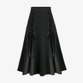 thumbnail image 4 of Ahabrexf Skirts for Women Women Plus Size Bandage Patchwork High Waist Midi Skirt Gothic Pleated Skirt Pleated Skirts for Women, 4 of 6