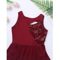 thumbnail image 5 of iEFiEL Kids Little Girls Tween Shiny Sequins Asymmetrical Ballet Dance Leotard Dress, 5 of 7