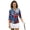 American Flag Floral Theme, variant on HUIACONG Womens 3/4 Sleeve Golf Shirts with Patriotic Eagle Print, Quarter Zip Polo Shirts for Ladies Sports and Casual Tennis Activewear