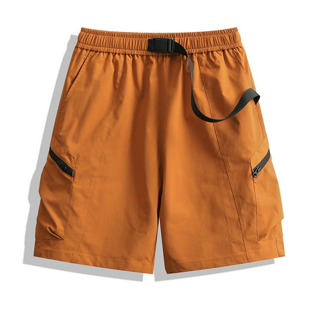 Pantalones cortos cargo informales para hombre: ajuste holgado para hacer ejercicio en verano, transpirables, sin elasticidad, bolsillos utilitarios para uso diario al aire libre.