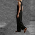 thumbnail image 4 of Besolor Womens Summer Outfits 2 Piece Set V Neck Sleeveless Button Tank Tops Wide Leg Pants with Pocket Beach Dresses Vacation Sets(Small,Black), 4 of 7