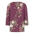 thumbnail image 4 of Dvprdro Women's Plus Size Floral Tunic Blouse Casual Boho Printed V Neck Loose Shirt Top Basic 3/4 Sleeve Comfy Tops, 4 of 4