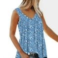 thumbnail image 2 of Quinlirra tank top for women under $5 Womens Print Tank Tops V-Neck Basic Casual Flowy Summer Sleeveless T-Shirt, 2 of 4