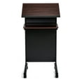 thumbnail image 3 of Audio-Visual Direct Lectern (45" H x 17" D x 23" L) Modern Wood & Metal Podium Wheels -Cherry/Black-, 3 of 7