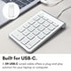 thumbnail image 2 of Teclado numérico Macally UCNUMKEY22 USB C con cable 1,5 m plateado, 2 of 8