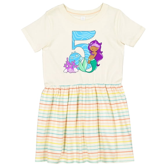 Inktastic Fifth Birthday Mermaid Girls Toddler Dress