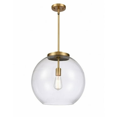 221-1S-BB-G122-16-Innovations Lighting-Athens - 1 Light Pendant In Industrial Style-16.38 Inches Tall and 15.75 Inches Wide-Brushed Brass Finish-Clear