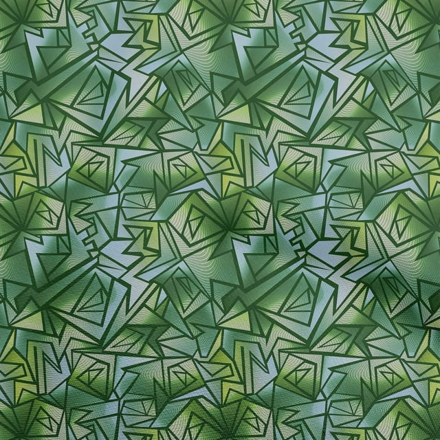 oneOone Georgette Viscose Green Fabric Abstracts Craft Projects Decor Fabric Printed By The Yard 42 Inch Wide