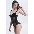 thumbnail image 1 of Mono de encaje sexy francés con parte superior fina y parte inferior gruesa fruncida, ropa interior de soporte, sujetador moldeador de cuerpo para mujer, 1 of 5