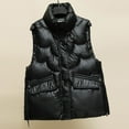 thumbnail image 4 of Shadoumai Puffer Vest Womens Metallic Shiny Baggy Winter Quilted Vests, Windproof Sleeveless Puffer Jacket Warm Padded Down Outerwear, 4 of 4