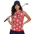 thumbnail image 4 of Yuyamidu Snowflake Golf Shirts Women Sleeveless Tennis Tank Tops Red Christmas Athletic Wear for Workout Running Yoga Quarter Zip Activewear Size 2XL, 4 of 8