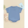 thumbnail image 5 of FEORJGP Infant Baby Boys Girls Easter Romper 3M 6M 12M 18M Newborn Short Sleeve Jumpsuit Bunny/Letter Print Round Neck Bodysuit Loose Casual Daily Playsuit for Spring Summer, 5 of 9