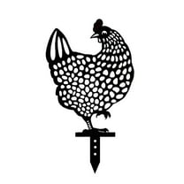 5PCS Rooster Garden Stakes - 13 Inch Chicken Silhouette Yard Art, Hollow Out Animal Decor for Outdoor Lawn, Backyard, Pathway - Durable Acrylic Rooster Statues