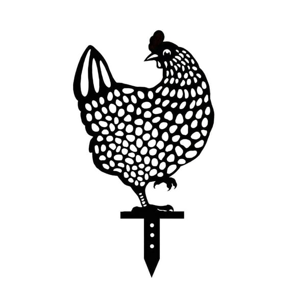 5PCS Rooster Garden Stakes - 13 Inch Chicken Silhouette Yard Art, Hollow Out Animal Decor for Outdoor Lawn, Backyard, Pathway - Durable Acrylic Rooster Statues