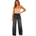 thumbnail image 5 of LWavelet Womens High Waisted Wide Leg Jeans Loose Fit Daily Casual Denim Pants Dark Gray S, 5 of 6
