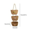 thumbnail image 3 of SLYNSHome Over the Door Hanging Basket,3-Tier Woven Cotton Wall-Mounted Storage Organizer Bag Decorative Hanging Kitchen Baskets, 3 of 6