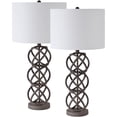 thumbnail image 1 of Shira Table Lamp - Black Powder Coated with White Cotton Shade, 2 Pack, 1 of 1