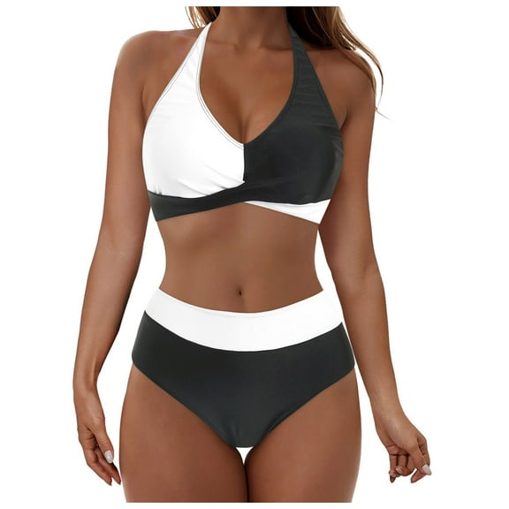 Efsteb Swimsuits for Women 2025 Two Piece Womens High Waisted Bikini Sets Swim Bikinis Tops Shorts Swimsuits Two Piece Bathing Suits (White,XXL)