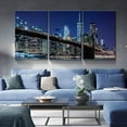 thumbnail image 2 of 3 Panel Canvas Wall Art Prints - Modern New York Prints Cityscape Brooklyn Bridge Picture Stretched and Framed for Living Room Home Office Decor - 12"x16" x 3 Panels, 2 of 7