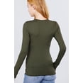 thumbnail image 3 of Simply Fashion Active Basic CrewNeck LongSleeve Slim Fit Cotton Tshirts,olive,small, 3 of 3