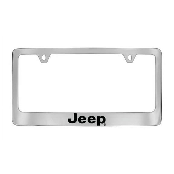 Jeep Wordmark Chrome Plated Metal License Plate Frame Holder