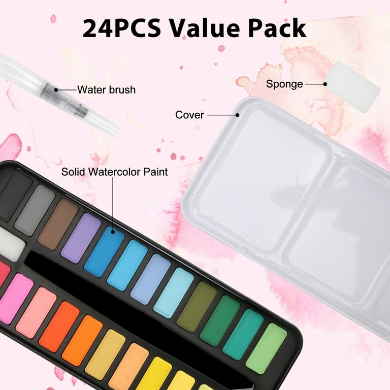 12 Colors Solid Color Watercolor, Watercolor Paint Kit, Watercolor Box,  Beginner Watercolor Kit, Watercolor Palette Beginner Kit, Hobby Artist,  Hallow