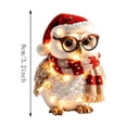 thumbnail image 2 of QISIWOLE 2D Christmas Owl with Glasses Hat Scarf Tree Ornament, Festive Hanging Decoration, 3.15 x 3.15 in Plastic Ornament, for Christmas Tree and Holiday Decor, 2 of 6