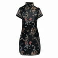 thumbnail image 4 of Ruyang Girls Chinese Gheongsam Floral Graphic Traditional Dress Kids New Year Embroidery Qipao Skirt Stand Collar Side Split Outfits, 4 of 5