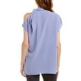 thumbnail image 2 of Pearl by Lela Rose womens  Sheer Check Top, m, Blue, 2 of 3