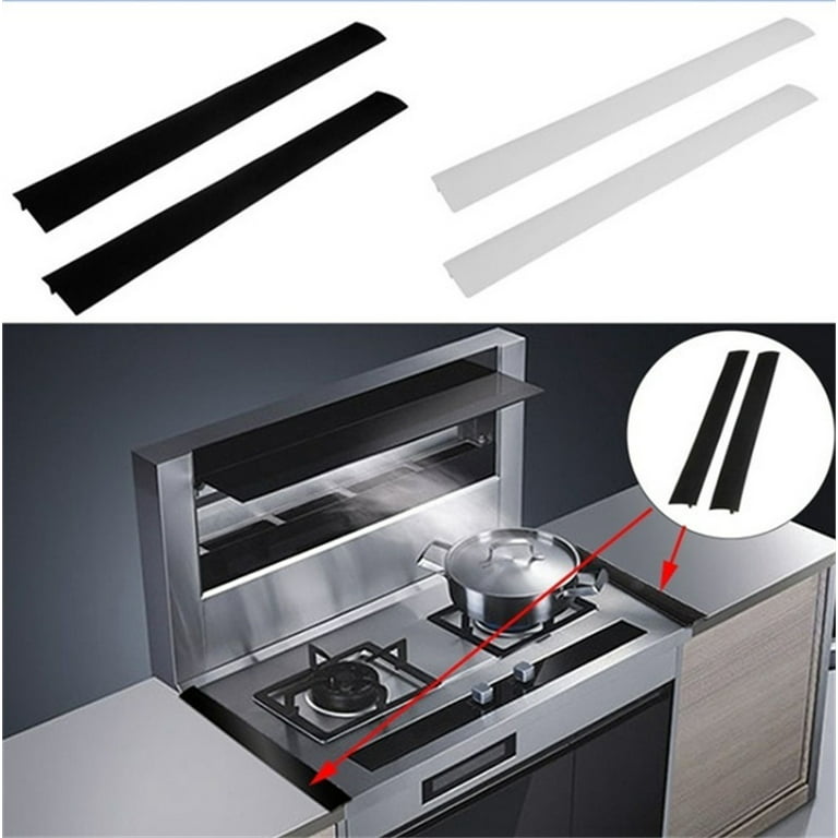 2PCS Silicone Stove Gap Covers, Heat Resistant Silicone Stove Counter Guard  Cabinet Gap Filler Seal the gap between Oven Kitchen Cabinet and Stove