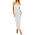 thumbnail image 4 of ZAXARRA Women's Summer Satin Strapless Dress Backless Bodycon Wedding Cocktail Party Maxi Dresses, 4 of 5