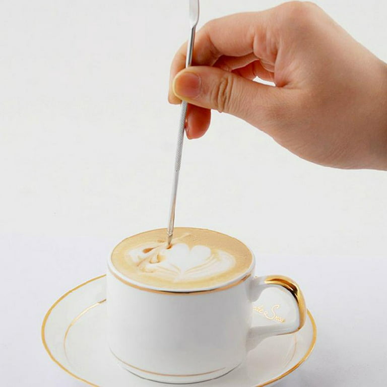 Mduoduo Fancy Latte Coffee Hook Flower Carve Stick Flower Needle Coffee  Latte Art Pen 4 Pcs