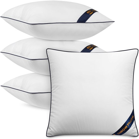 Juego de ropa de cama Utopia, 4 unidades, 45 x 45 cm, color blanco
